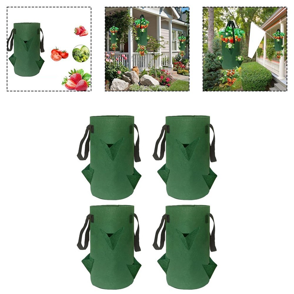 Compact Gardening Solution 4 Pack of Space Saving NonWoven Vegetable Planters