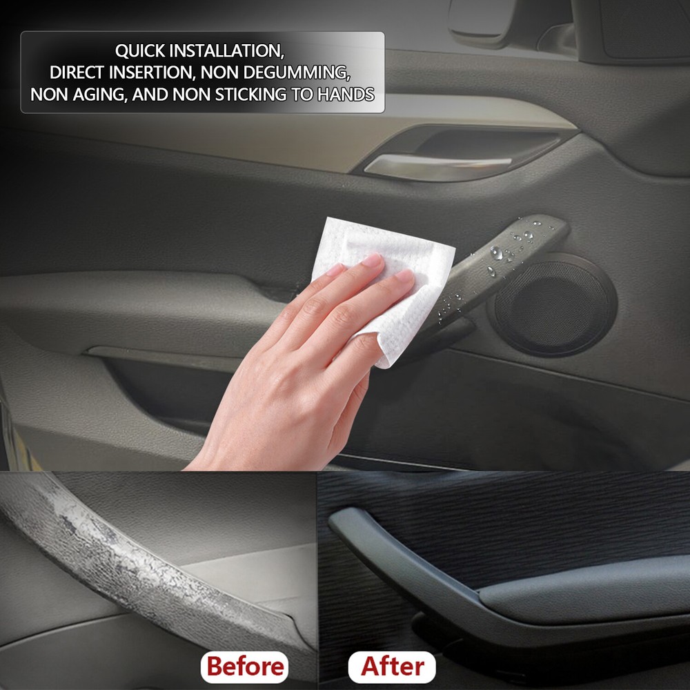 4x Black Interior Door Inner Panel Handle Pull Trim Cover for BMW X1 2009-15