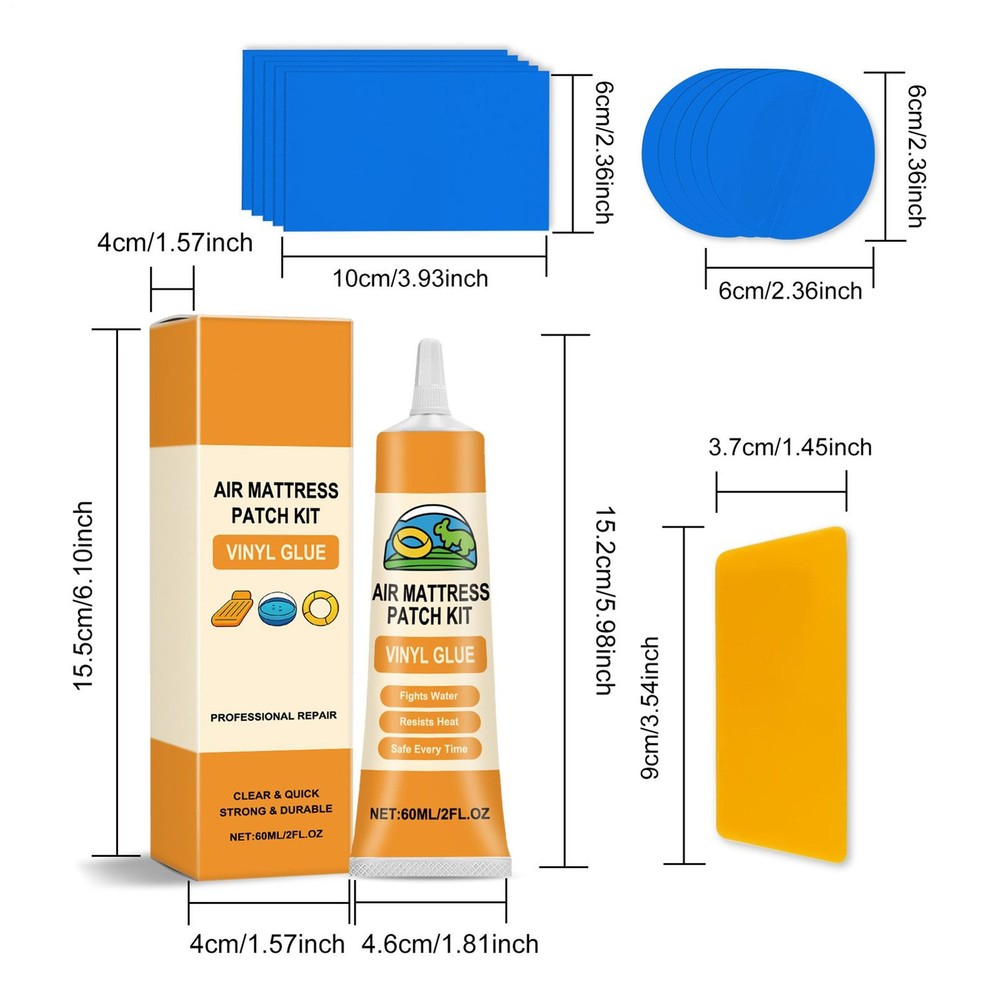 Air Mattress Patch Kit Waterproof High Strength Fix Adhesive Inflatable