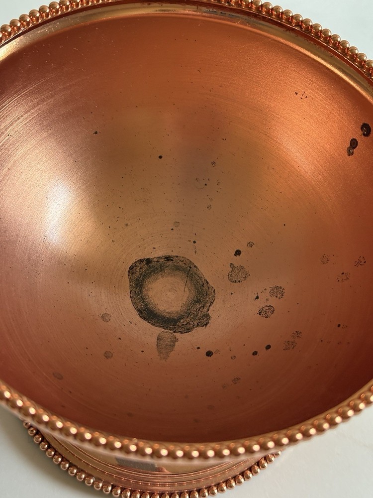 Copper Handle Trophy Bowl; 2 Sided Handle Pedestal Base; 4.25 Height;5.75 Width