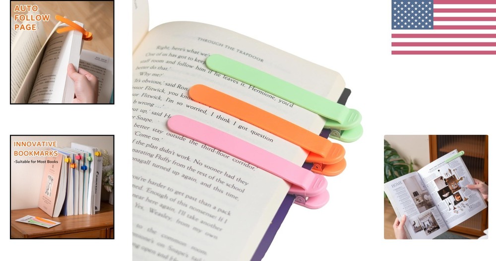 Effortless Page Tracking with 3pcs Silicone Automatic Bookmarks - Pink