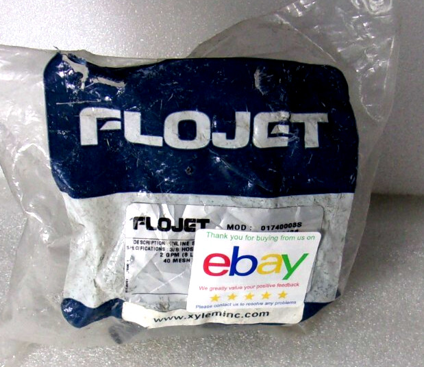 Flojet 01740003S Strainer InLine 3/8" Barb Black NEW