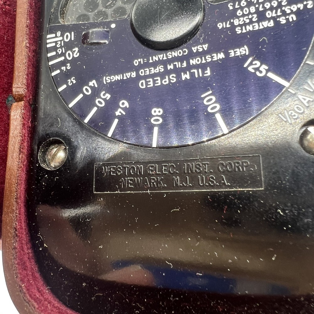 Vintage Weston Model 853 Light Meter Tested Working w/ Leather Case