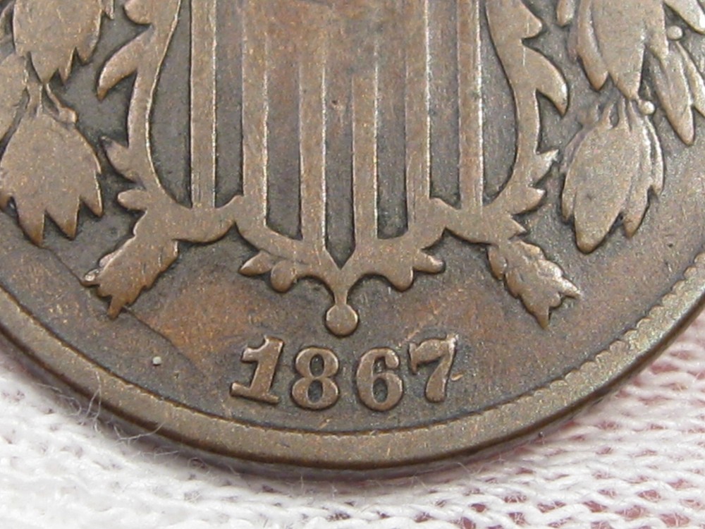 1867 US 2¢ Two Cent Piece. #15