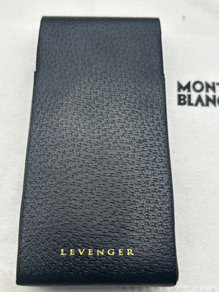 Levenger Leather hard case, for 4 pens-Mint