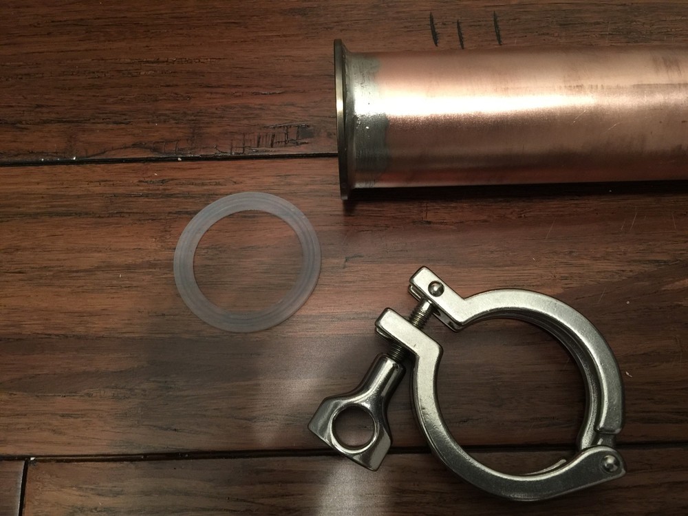 2" x 12" Alcohol Distilling Moonshine Keg Column Copper Pipe & Ferrule DIY Kit