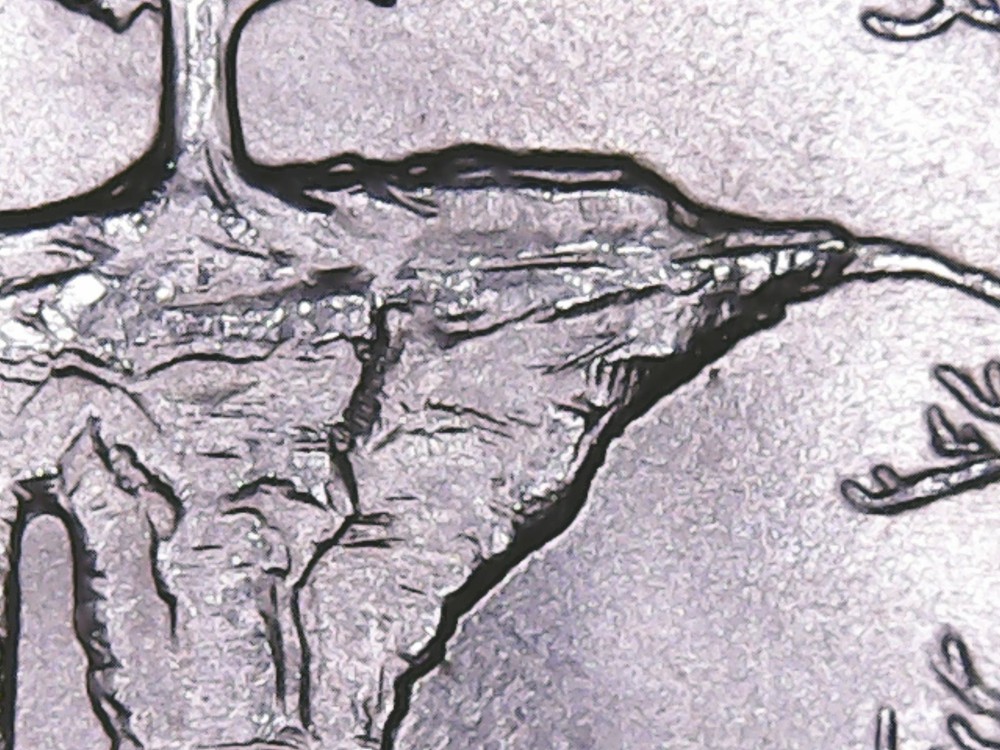 2018-p Pictured Rock ATB Quarter with Die Chips.