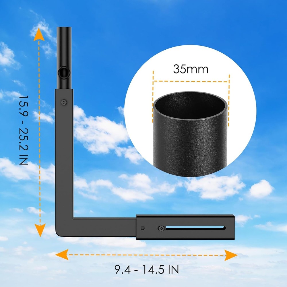 Adjustable Starlink Gen 3 Wall Mount - Telescoping Support Arm Rustproof Black