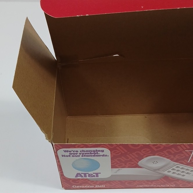 AT&T Trimline Corded Telephone 1982 Touch-Tone Lighted Dial White Table Model