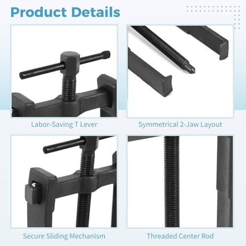 4 PCS 2 Jaw Gear Puller, 3'' 4'' 6'' 8'' Adjustable Bearing Puller Remover,