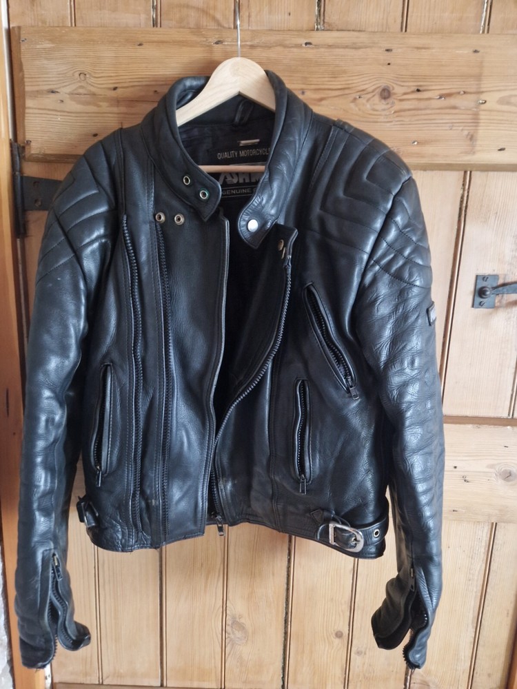 Ashman Quality Cow Hide Leather Motorcycle Jacket UK44 EU54 Medium