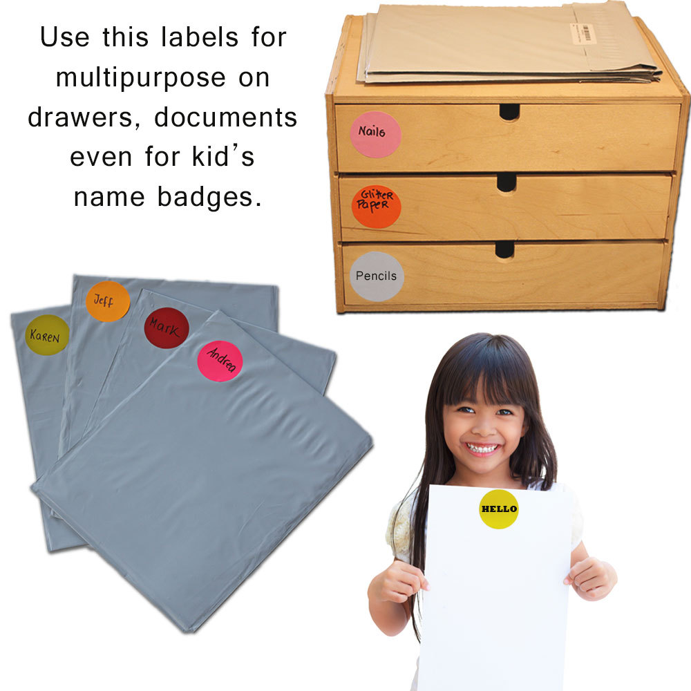 Color Coding 2 Inch Round Dot Stickers Circle Permanent Adhesive Labels
