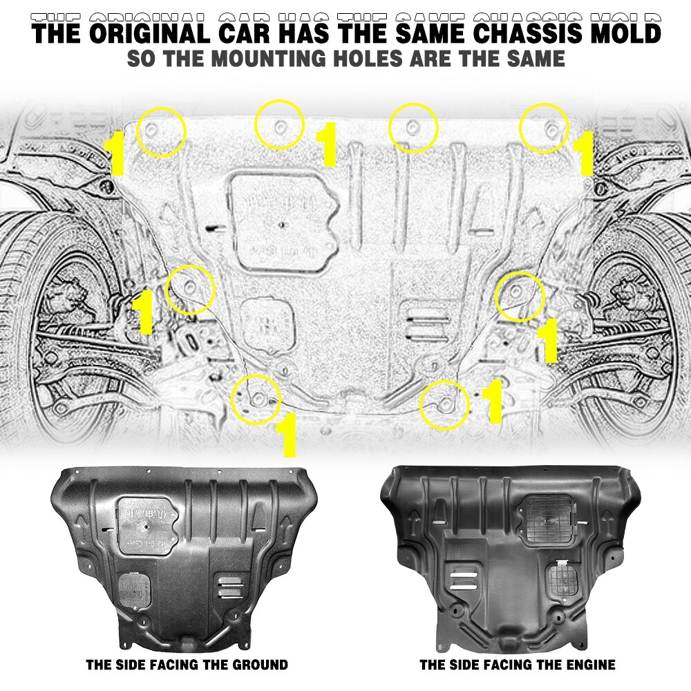 For Jeep Cherokee 2015-2017 Under Engine Splash Guards Front Engine Mud Flaps