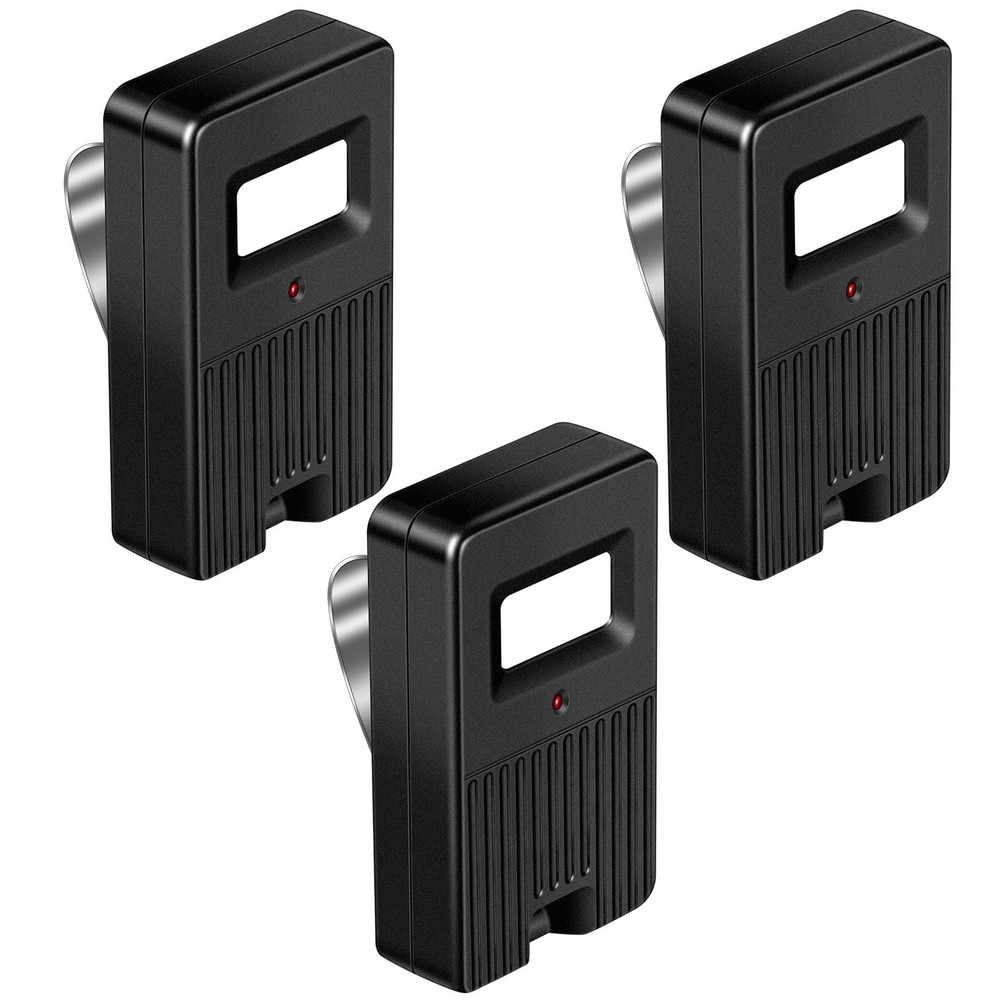 Kingdder 3 Pcs Garage Door Remote 8 Dip Switch Compatible with Linear black