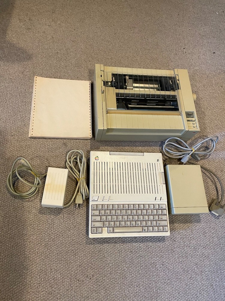 Apple IIc(A2S0500) Computer-WORKS / 5.25 External Drive (M0130)/Printer(A9M0303)