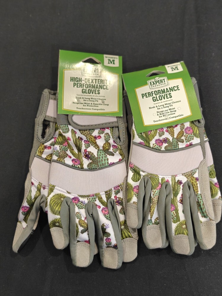 2 Performance Gardening Gloves Expert Gardener With Hook Loop Wrist Closure M