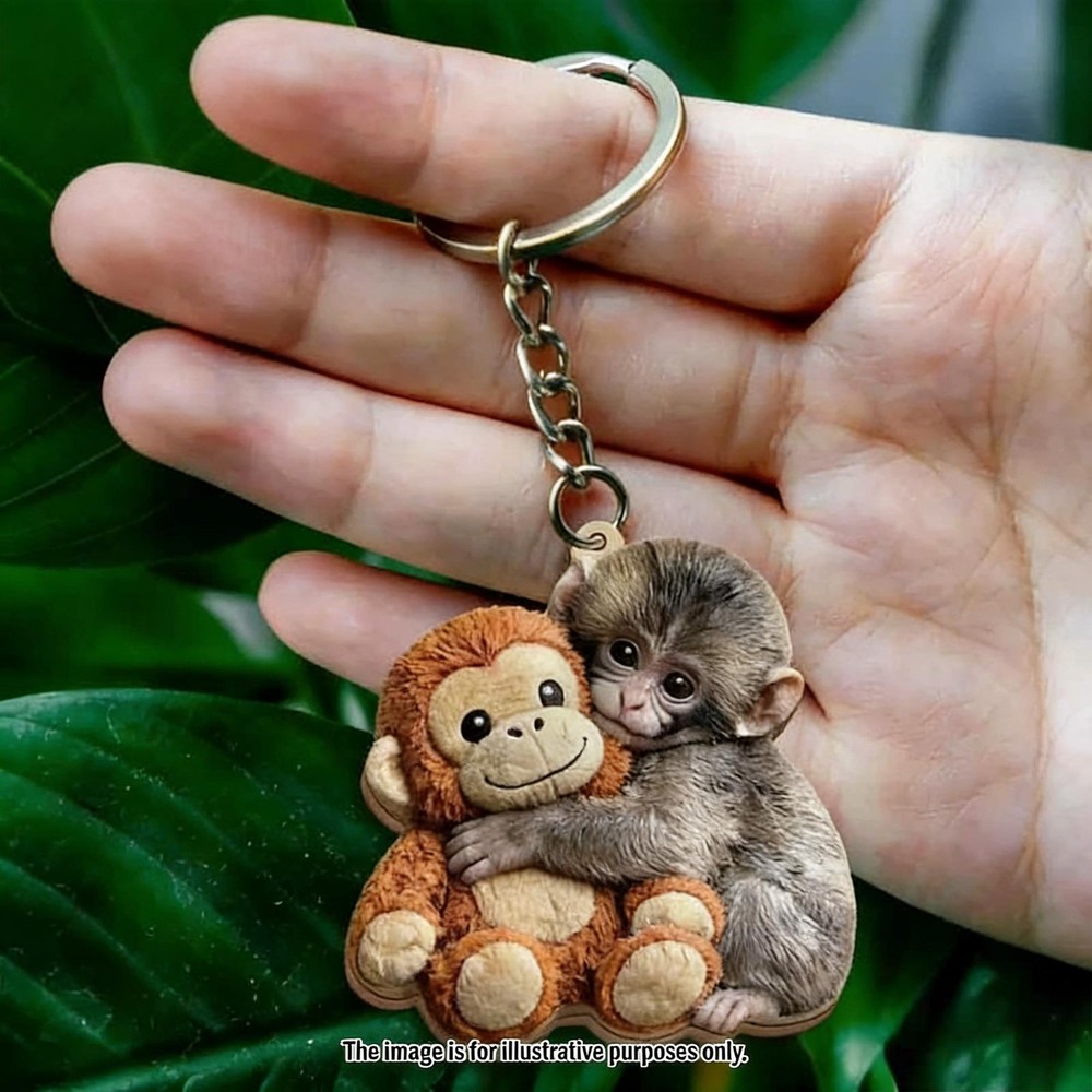 2 Pack Punch Monkey Keychain Team Punch Plush Keychain