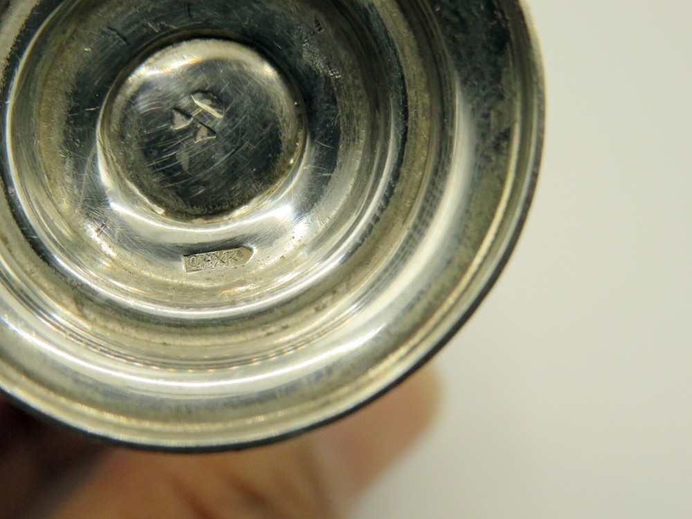 Antique Solid Silver Niello And Gilt Soviet Era Russian Kiddush Cup Hallmarked