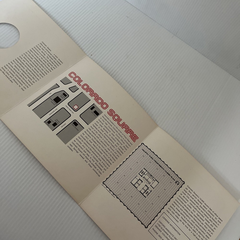 Colorado Square 80s 1980s Ephemera Oxford Anschutz Development Brochure