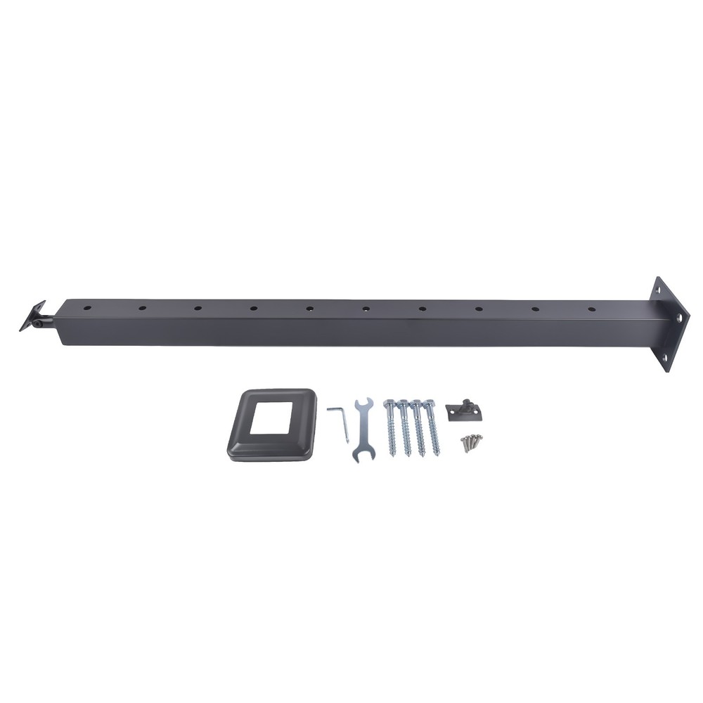 Black 35" Corner Cable Railing Post - Stainless Steel Surface Mount Kit