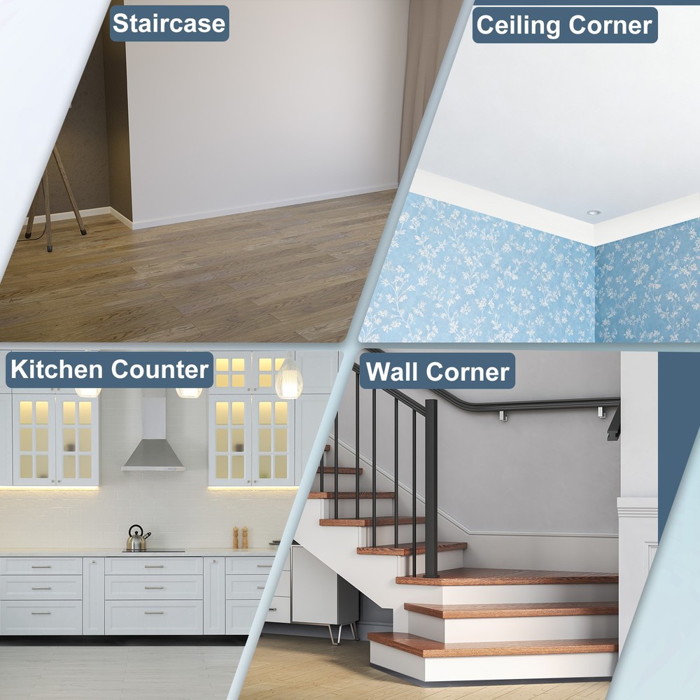 Quarter Round Molding, 79" Self Adhesive Trim Molding, Black