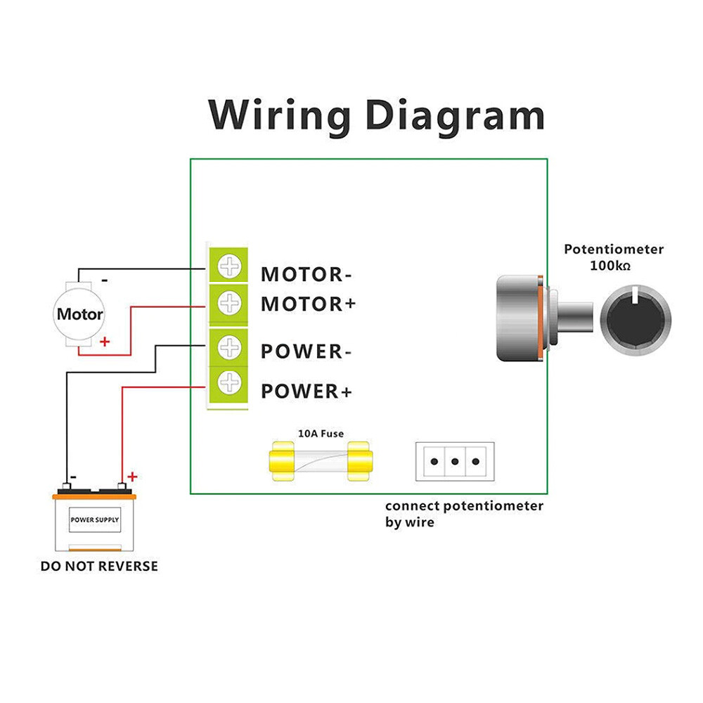 PWM DC Motor Speed Regulator Adjustable Speed Control Switch 12V 24V 36V 10A