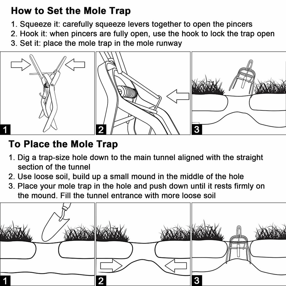 (4-Pack) FPS 2405 galvanized Steel Mole Eliminator Trap , New,