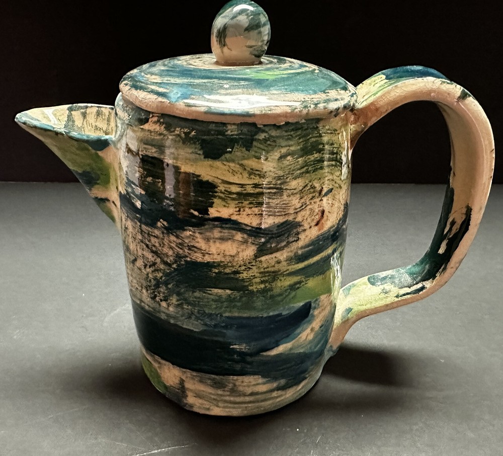 Handmade Pottery Pitcher With Lid