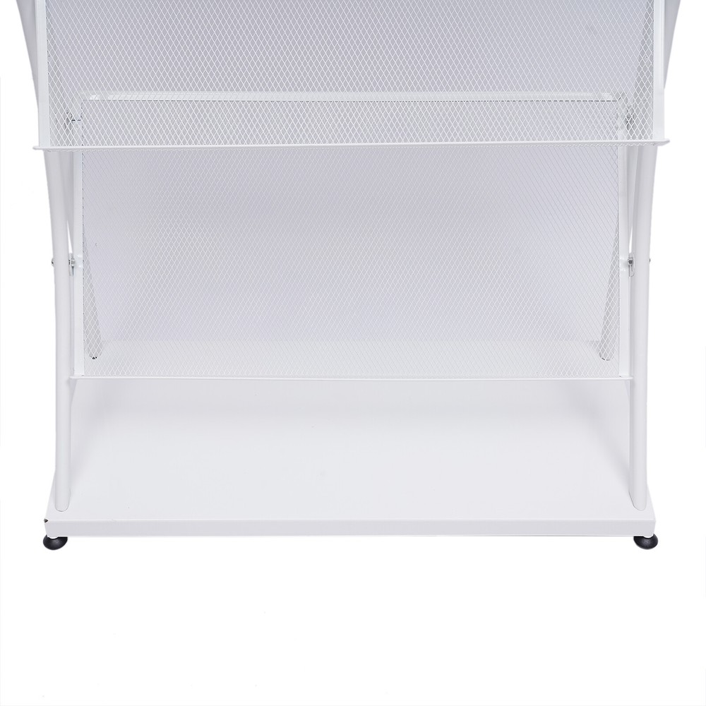 Floor-Standing Magazine Rack 4-Layer Iron Information Rack Storage Rack S-shaped