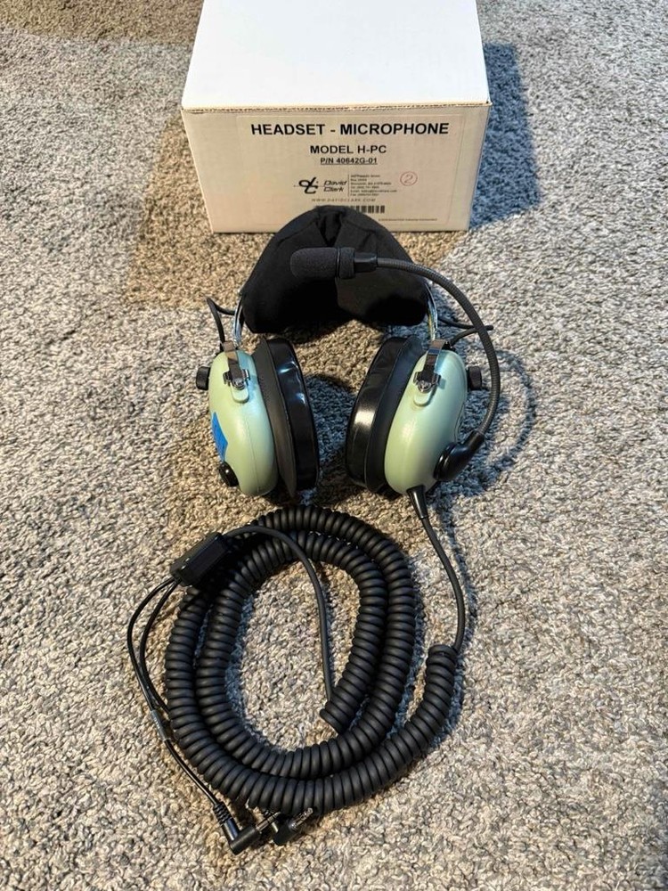 David Clark Model H-PC 40624G-01 Computer Headset w/ Microphone Tested Free Ship