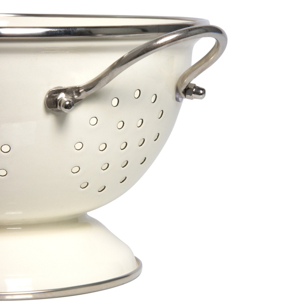 MUSHROOMS Enameled Colander, Enamelware Strainer Pasta Fruit 2.6 qt