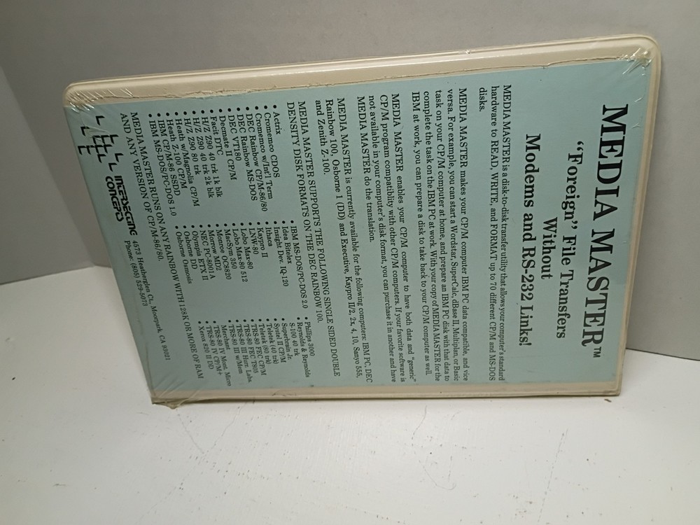 SEALED Media Master Disk Conversion IBM PC CP/M 5.25” Intersecting Concepts