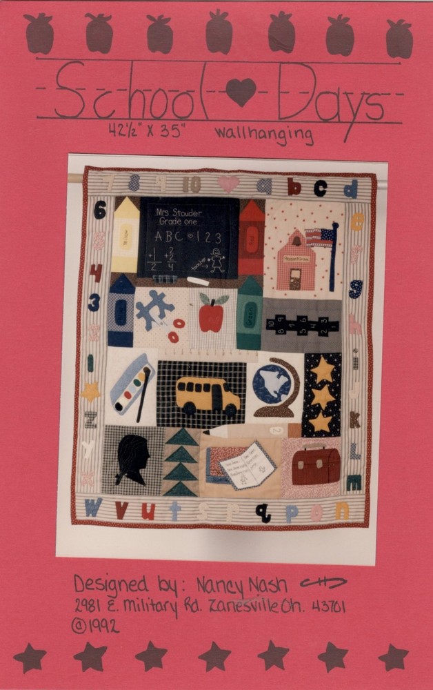 School Days Wall Quilt Pattern by Nancy Nash
