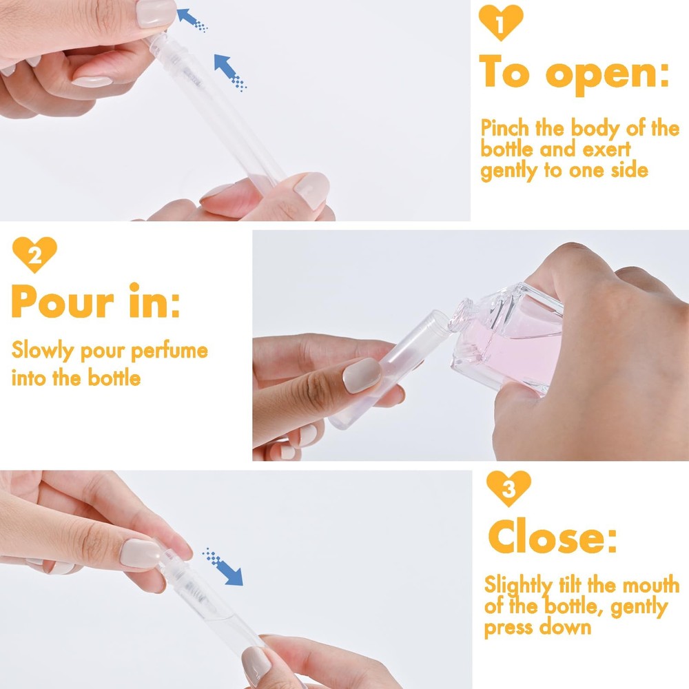 Mini Perfume Sample Bottles, 10 Pack 5 Ml Plastic Small Perfume Spray Bottle, F