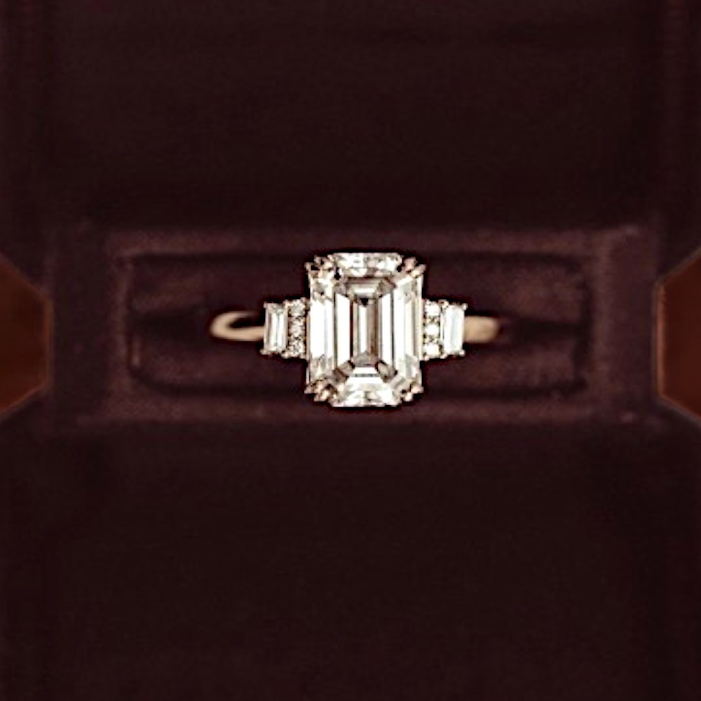 14k Yellow Gold Setting Ring Emerald 0.2 Carat Diamond Solid Semi Mount