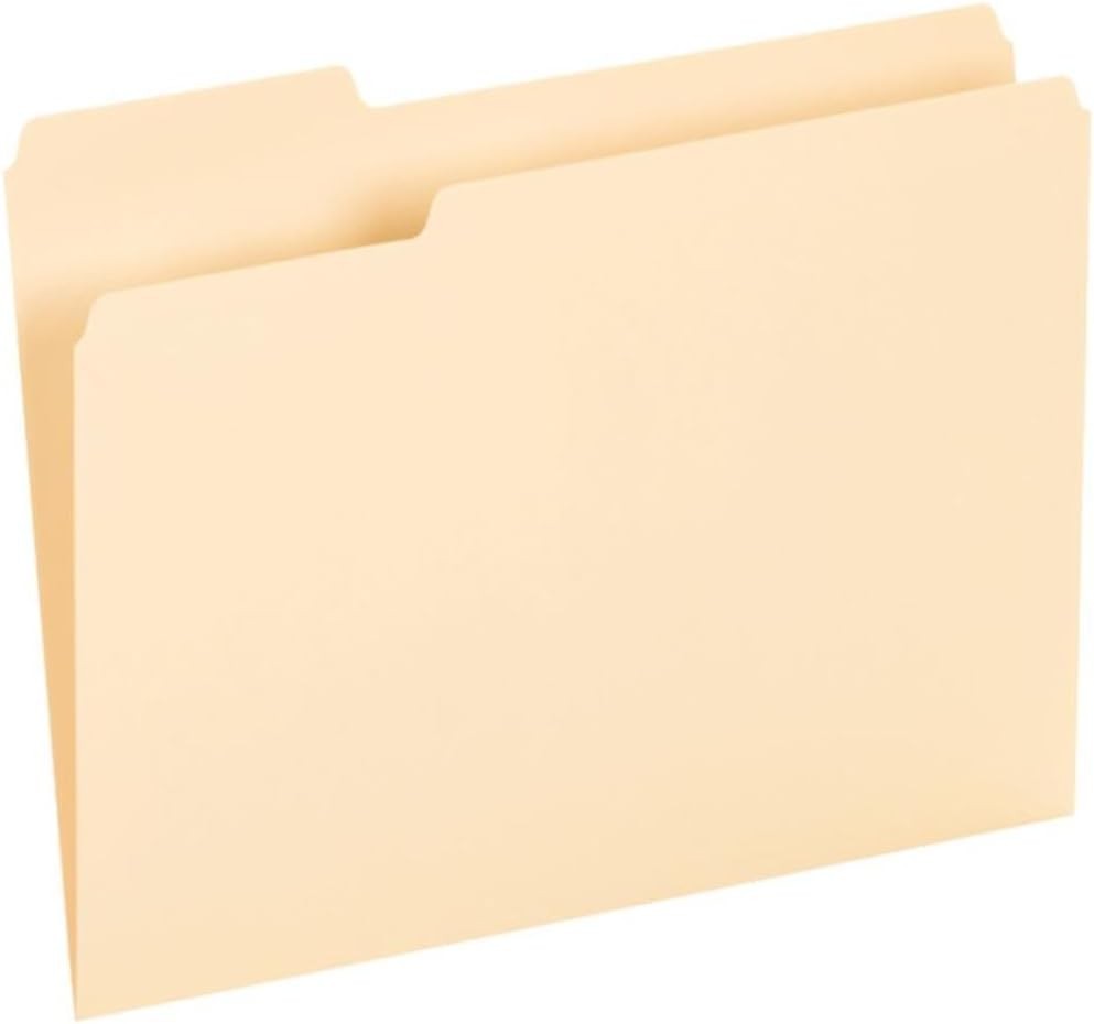 100 Pack Manila File Folders, 1/3-Cut Tabs for Efficient Organization