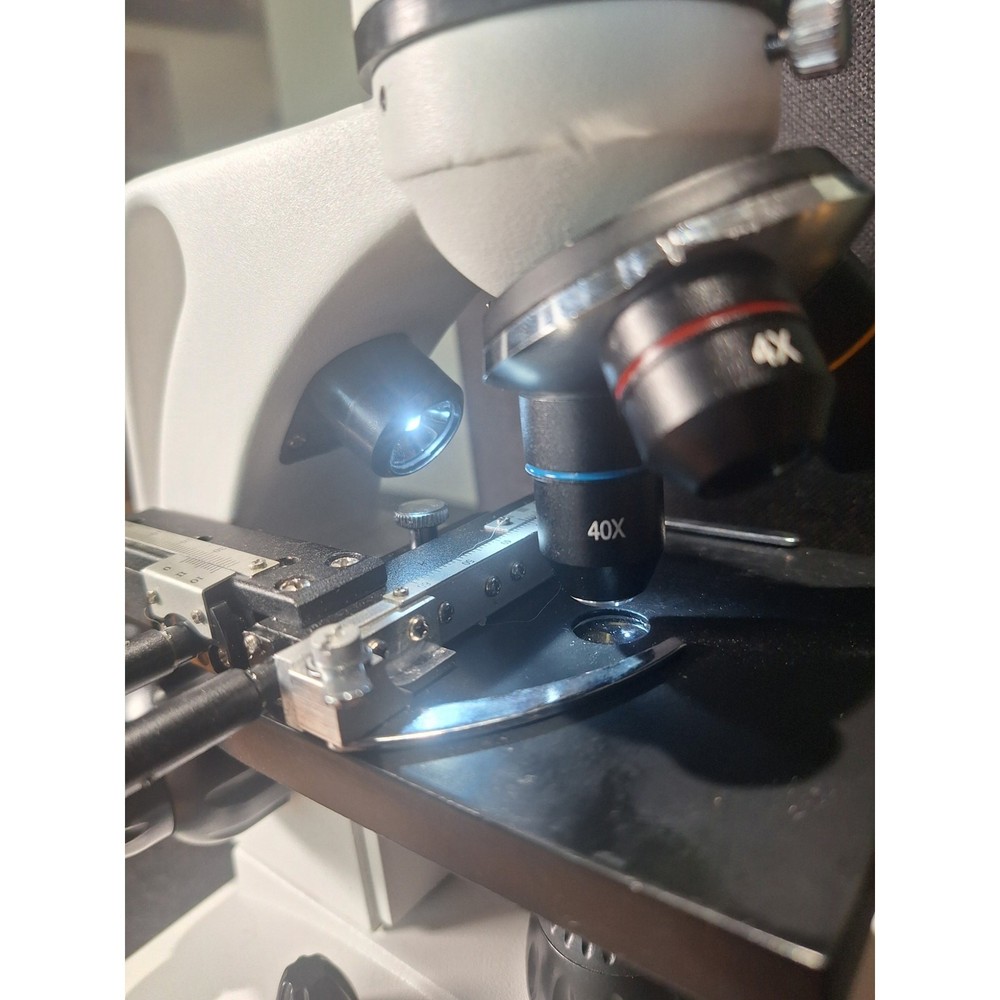 40x-400x Dual LED Compound Microscope Mechanical Stage w/ Case & Phone Mount