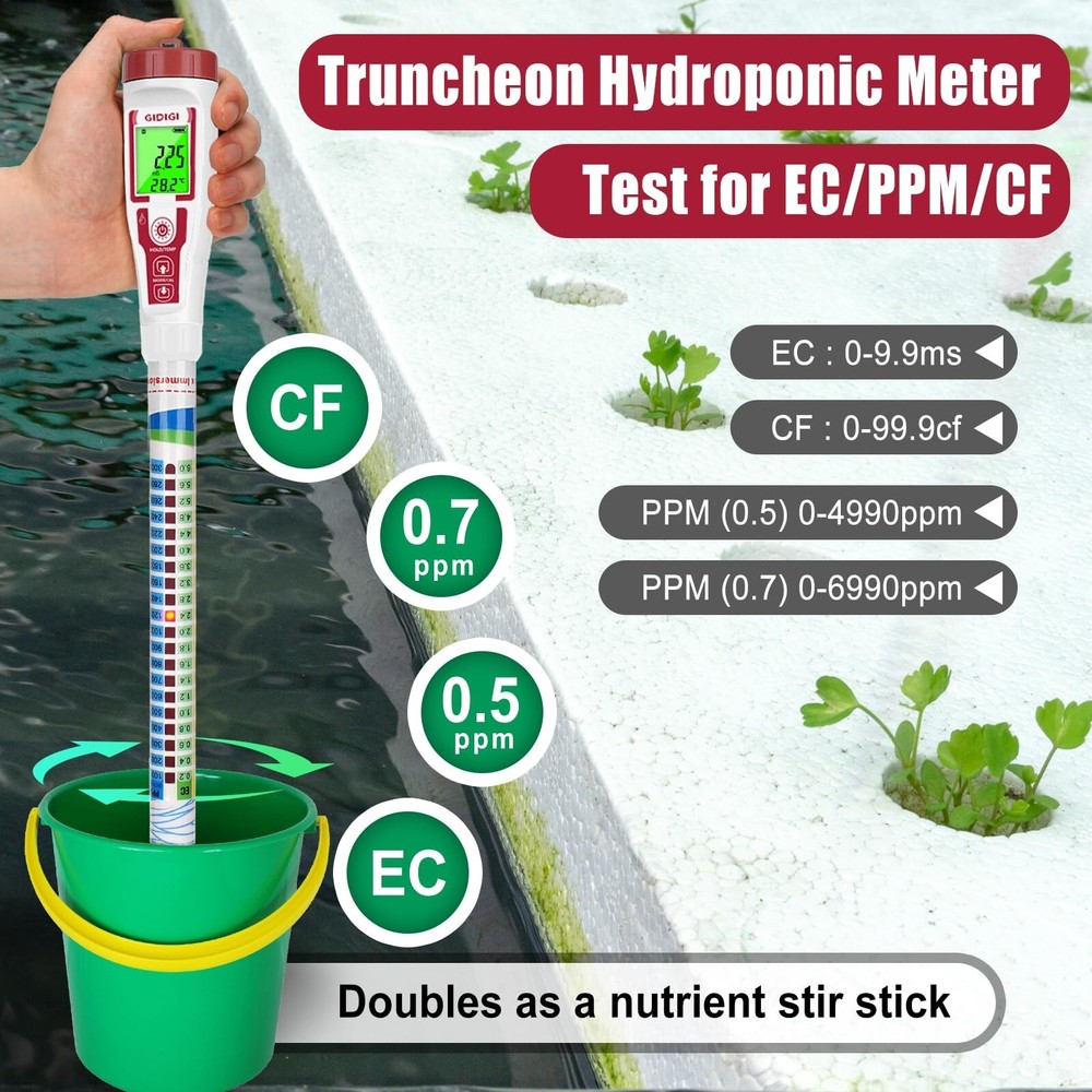 Truncheon Nutrient Meter PPM Meter Hydroponics TDS Meter Digital Water Tester...