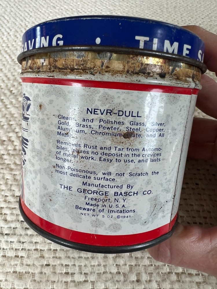 Vintage 1941 Neur-Dul Magic Wadding Polish Tin