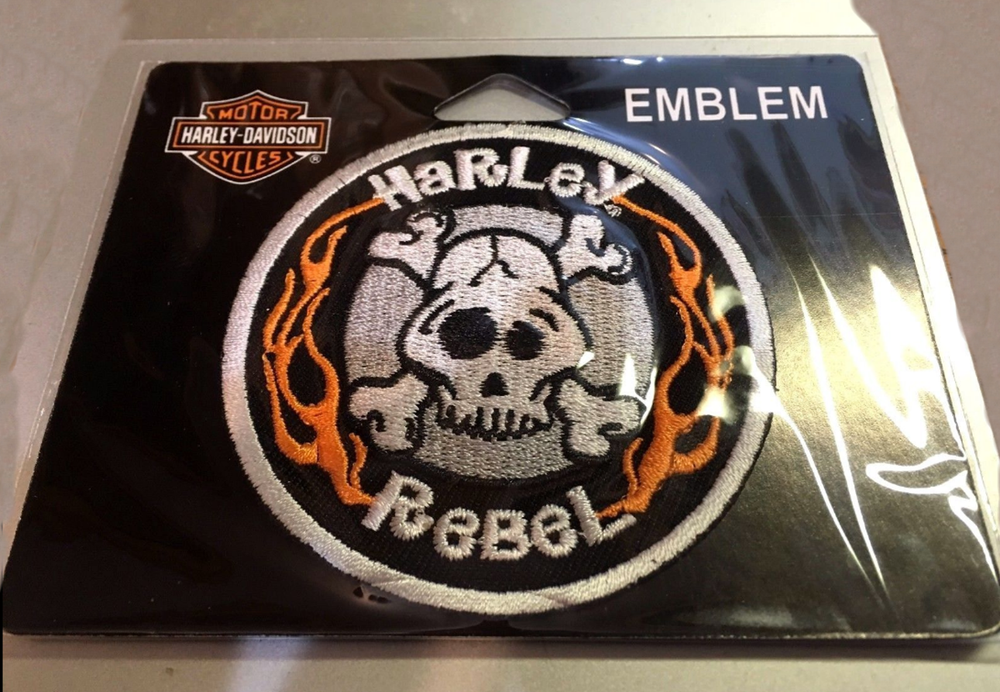Harley Davidson Rebel Skull & Cross Bones Patch
