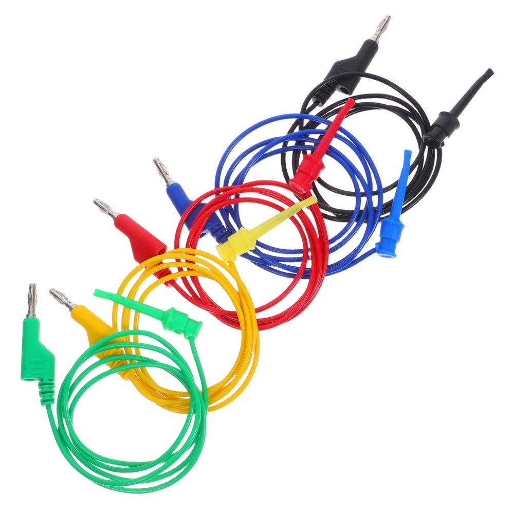 5 Pcs Electronic Testing Cable Flexible Cables Banana to Hook Leads