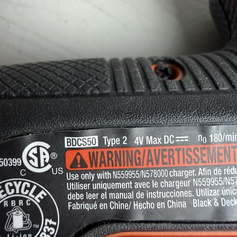 BLACK+DECKER BDCS50C 4-Volt Cordless Screwdriver Tool Only