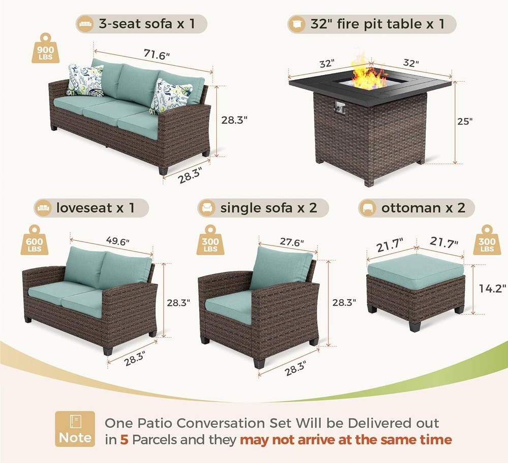 Heater Fire Gas Table Fireplace Propane Fire Pit Set Outdoor Conversation Set