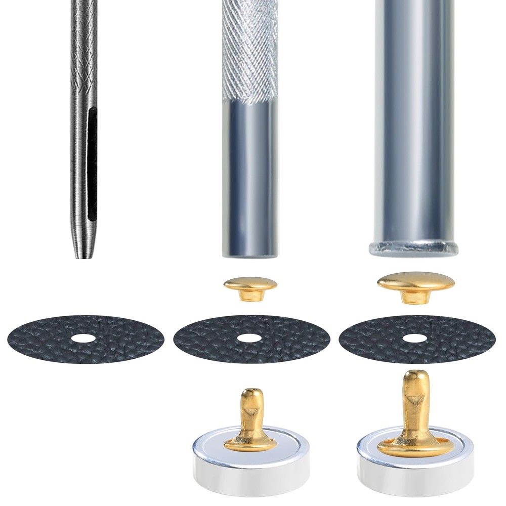 340 Sets Leather Rivets Kit Mixed Sizes Rivets for Leather Double Cap Rivets ...