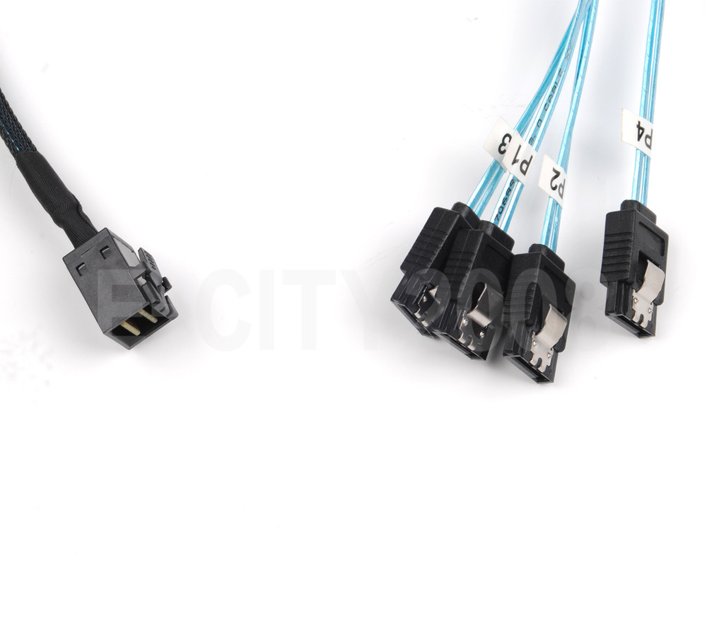 Mini SAS SFF-8643 to 4 SATA 7Pin Hard Disk 6Gbps Data Server Raid Cable 1M