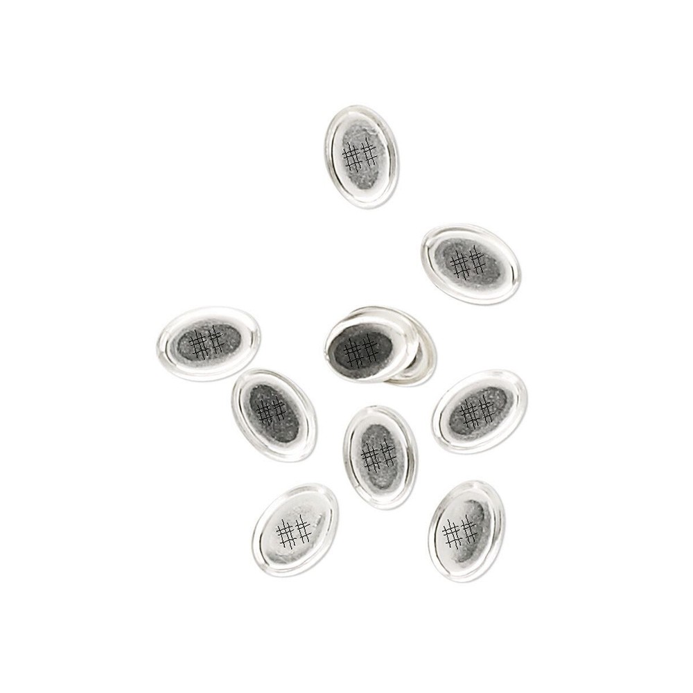 10 Sterling Silver 8x6mm Oval Unpolished Bezel Solid Back Setting Cup