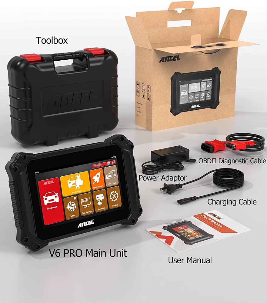 ANCEL V6 OBD2 Scanner Bi-directional Scan Tool All System Diagnostic Active Test