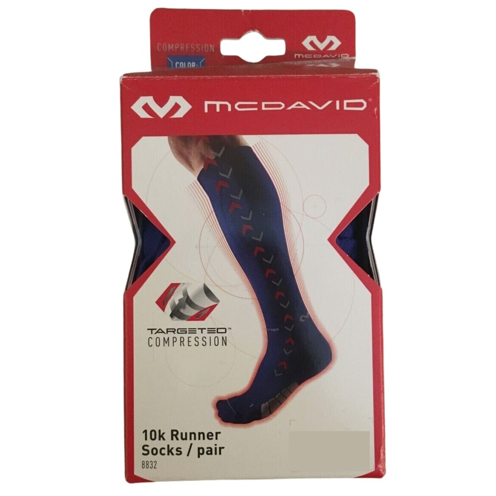 Mcdavid Targeted Compression 10k Runner Socks/pair Small - Black/Alt. Blue