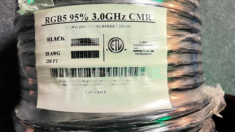 1ft Solid Copper Mini Composite RGB 5 Shielded Coax Digital Video Cable