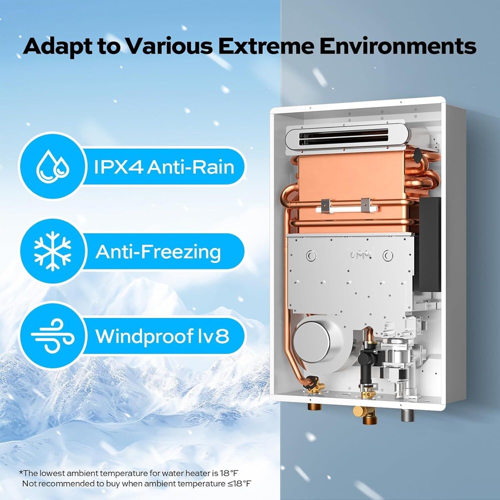 Instant Hot Water Heater Tankless 5.1GPM 120,000 BTU Propane Outdoor On Demand